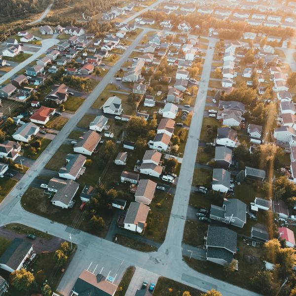 Aerial View of Houses in the Village